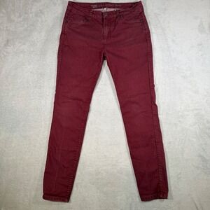 Toad&Co Lola Skinny Jeans Womens 10 Burgundy Maroon Organic Cotton Stretch Pants